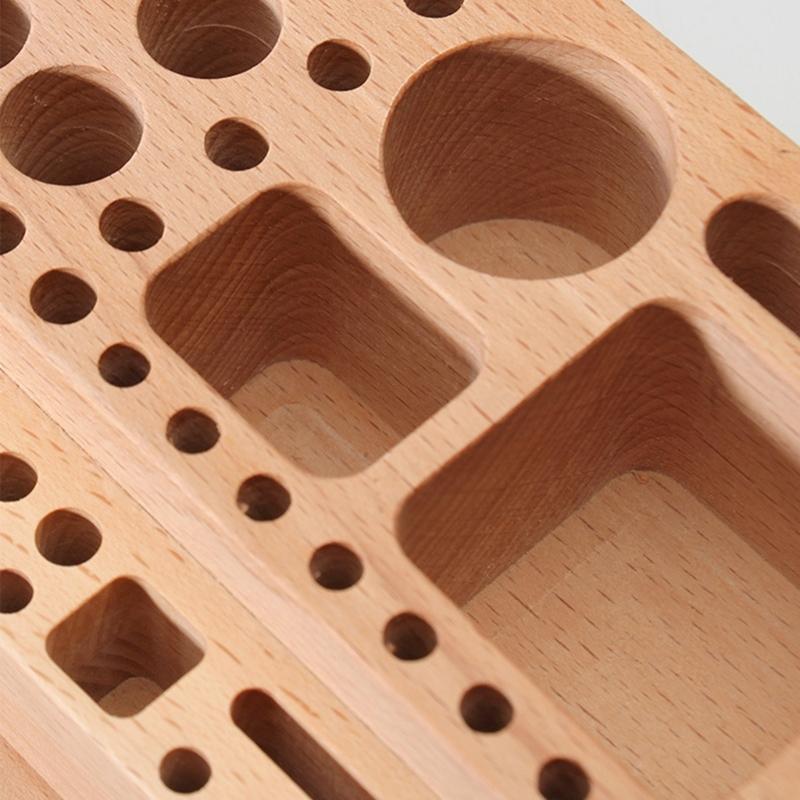 Sturdy Beechwood Tool Holders Multiple Compartment Designs for Home Studios or Professional Workspaces