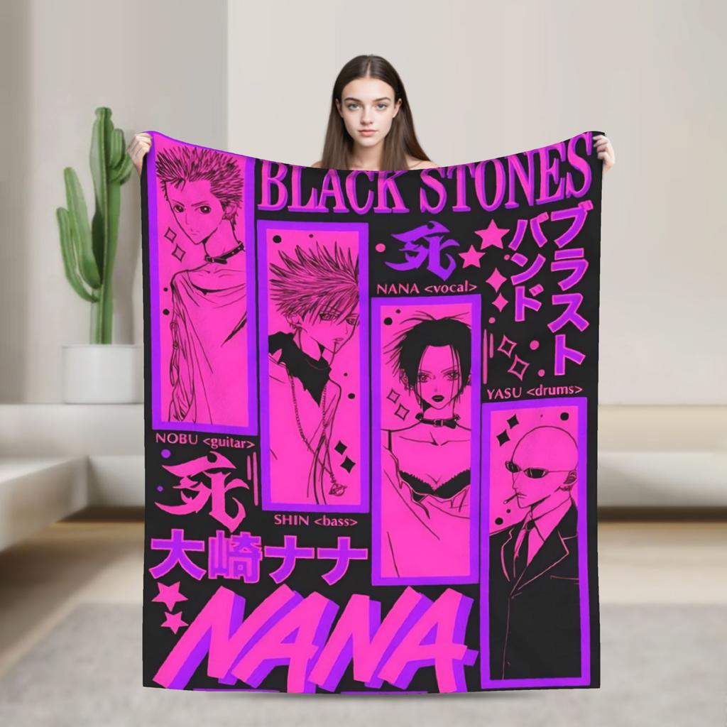 Warm Blanket Travel Nana Osaki Manga Panel collage Throw Blanket  Flannel Bedspread For Couch Chair Fluffy Sofa Bed Cover