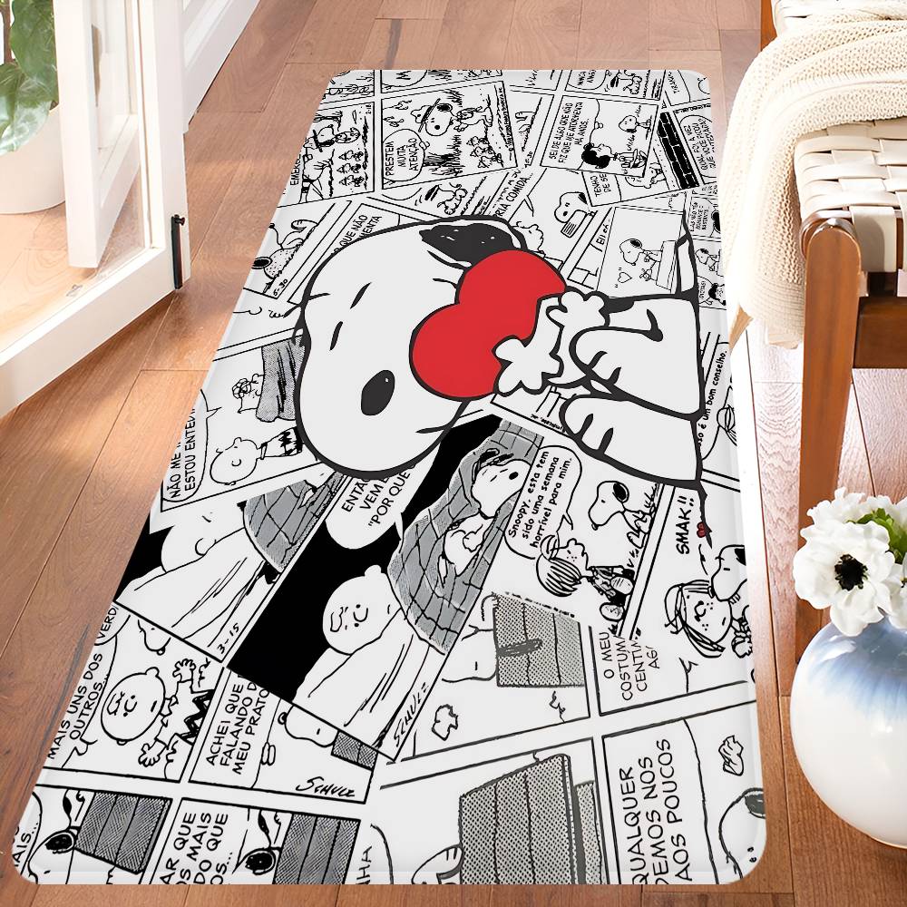 Cartoon S-Snoopy Anime Entrance Door Mat Washable Non-Slip Living Room Sofa Chairs Area Mat Kitchen Welcome Doormat