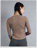 Women's 2025 Nude-Feel Yoga Set: Chest-Pad, Finger-Hole, Slim-Fit, Long Sleeve