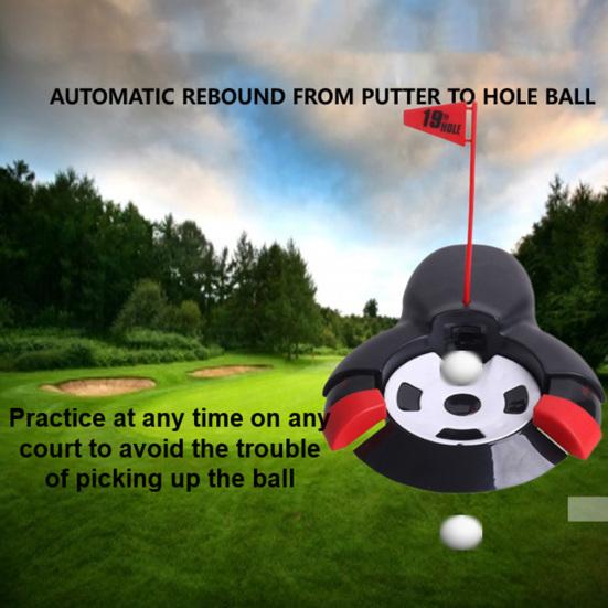 Golf Putting Cup Adjustable Compact Size Battery Operated Reusable with Flag Automatic Golf Return Machine Golf Putting Aid Golf Supplies