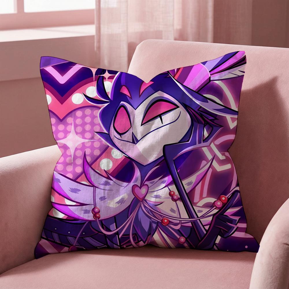 H-Helluva Boss CARTOON Cushion Cover Multi-Scene Pillow Cover for Home & Car - Reversible, Soft & Durable for Daily Use