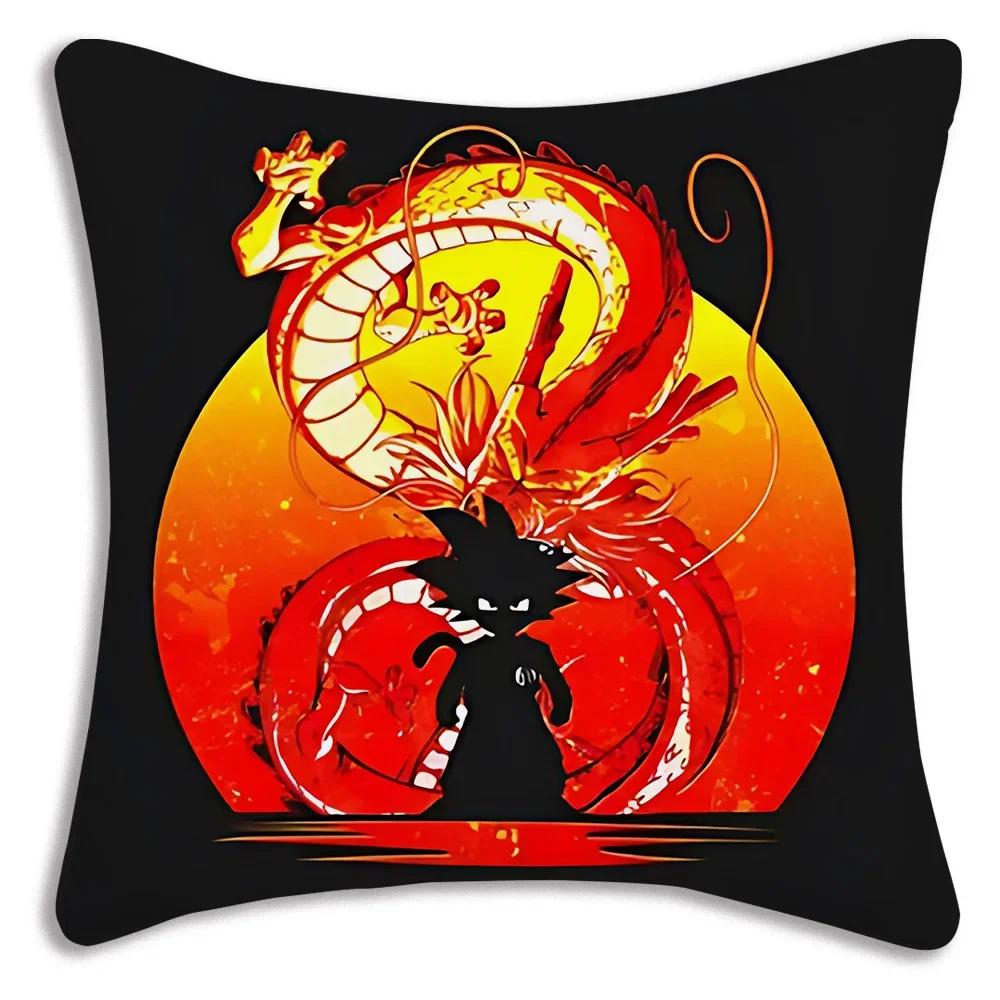 Anime Dragon Balls Z Goku Kawaii Kissenbezüge Cartoon Sofa Dekoratives Zuhause Doppelseitiger Druck Kurzer Plüsch Niedlicher Kissenbezug