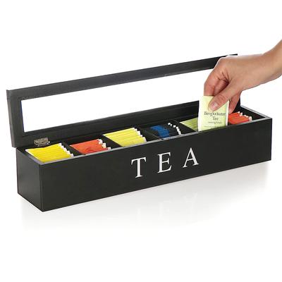 Boîte de rangement en bois pour thé, café, thé, sachets de sucre, conteneur de rangement pour la maison