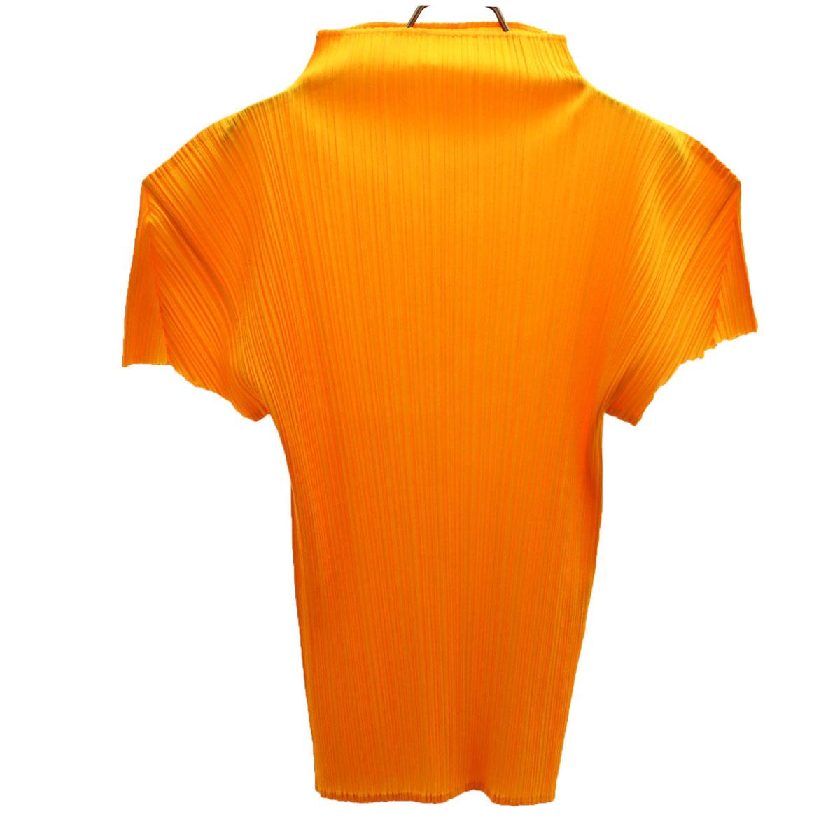

PLEATS PLEASE Short sleeve Pleated Cut 3 Orange Women Used