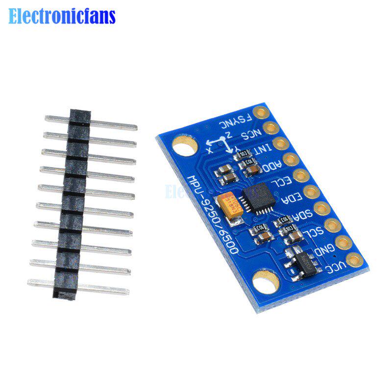 1Set SPI IIC//I2C GY-9250 MPU 9250 MPU-9250 9-Axis Attitude Gyro+Accelerator+Magnetometer Sensor Board Module MPU9250 3-5V Power