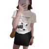 American Retro Letter Printing Short-sleeved T-shirt Women's Summer New High-end Loose and Thin Cotton Half-sleeved 