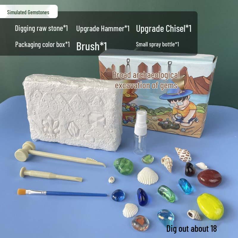 Children s Archaeological Gem Digging Kit: Colorful, Luminous Fossil Treasure and Fairy Tale Adventure!