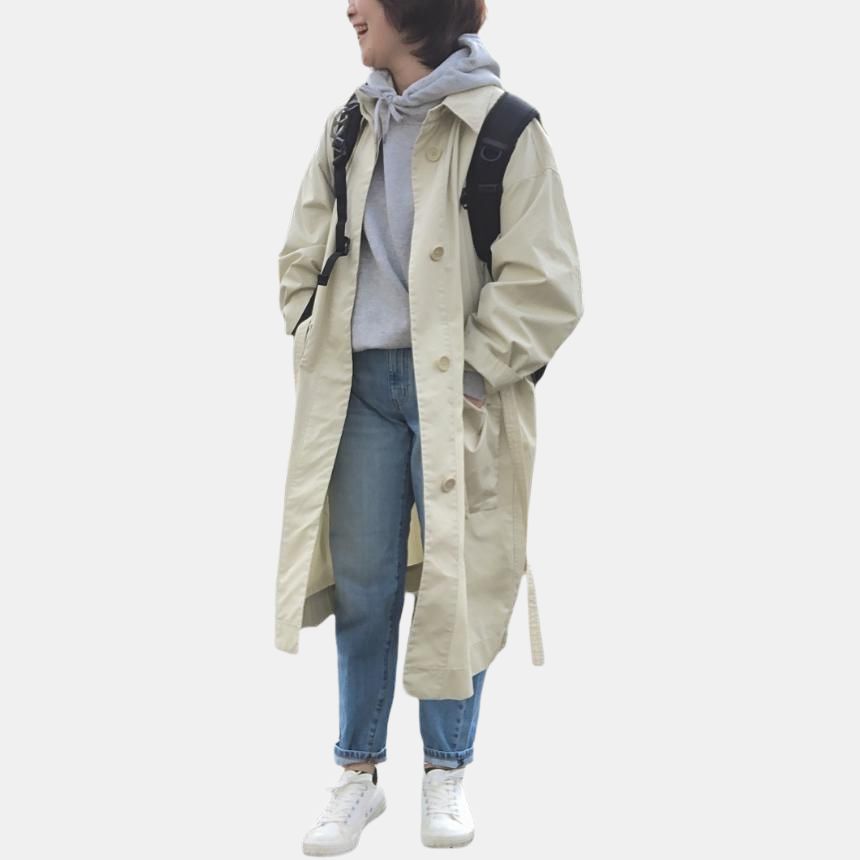 Uniqlo U Series Solid Color Single-Breasted Lapel Mid-Length Trench Coat Women Coats 433648-30