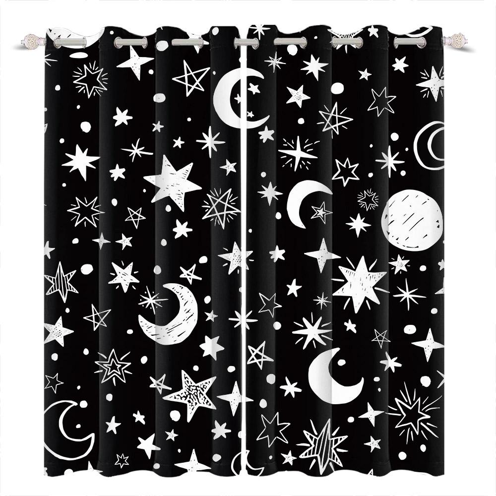 Kids Room Decoration Curtain Cartoon Pattern Whale Unicorn Space Planet Elephant Boy Girl Children'S Bedroom Blackout Curtains