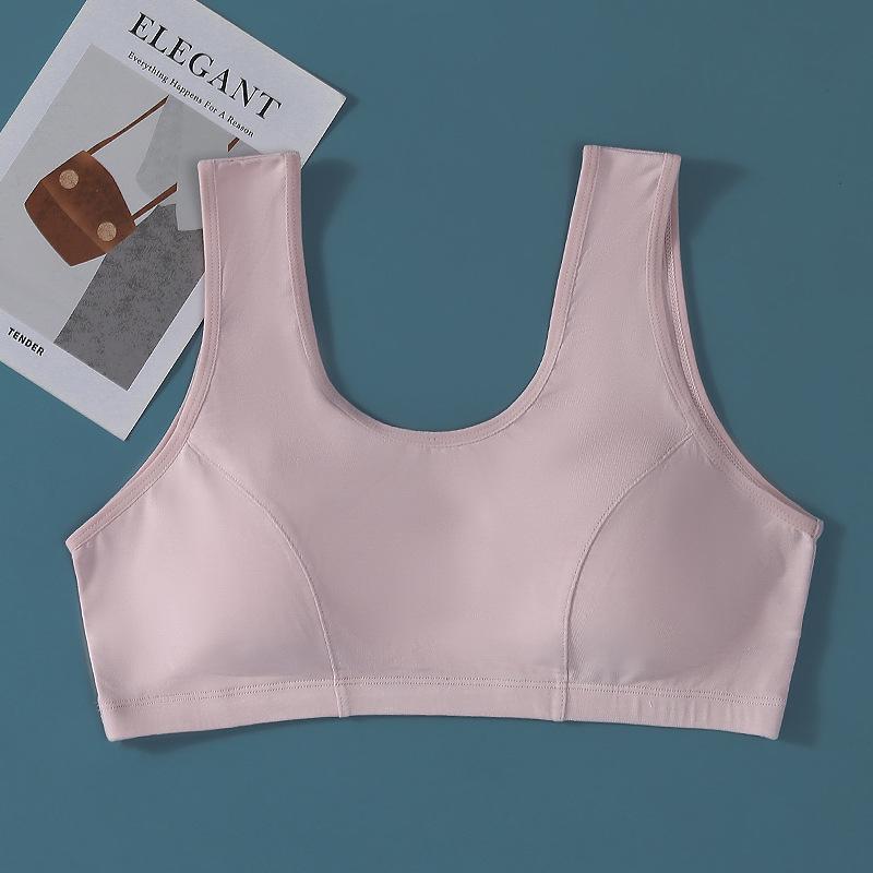 Women's Cotton Vest-Style Bra for Middle-Aged & Elderly: Lightweight Summer T-Shirt Underwear