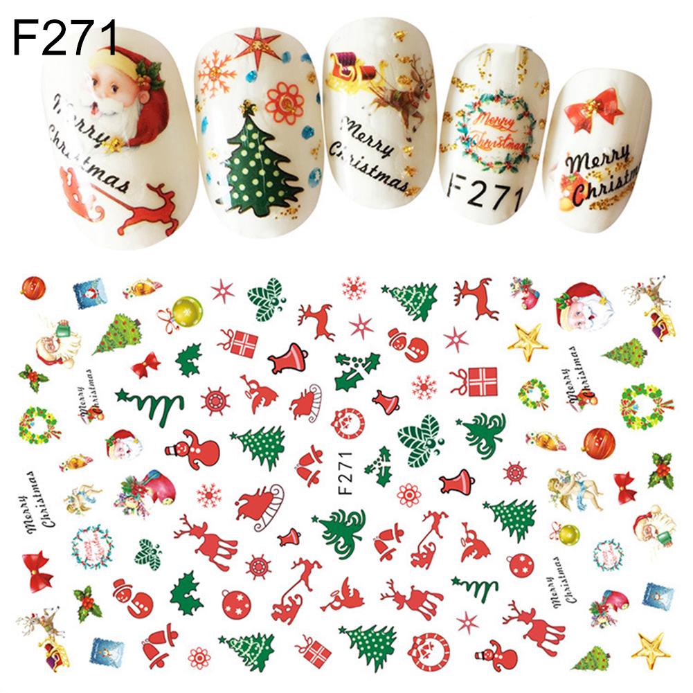 

Рождественские наклейки с Санта-Клаусом, мяч, подарок, декор, дерево, маникюр для ногтей