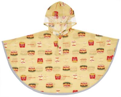Skater Rain Poncho Raincoat for Children Burger Conks Suitable Height 80-100cm RAPO2-A
