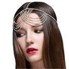 Cross-Border Hot Selling Multi-Layer Rhinestone Tassel Cross Head Chain Bohemian Fashion Bridal Crystal Forehead Lace Hair