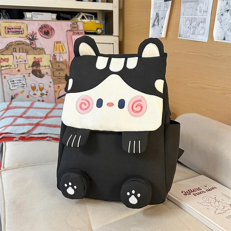 Cartoon Cat Pattern Color Contrast Large Capacity Multi-Function Backpack