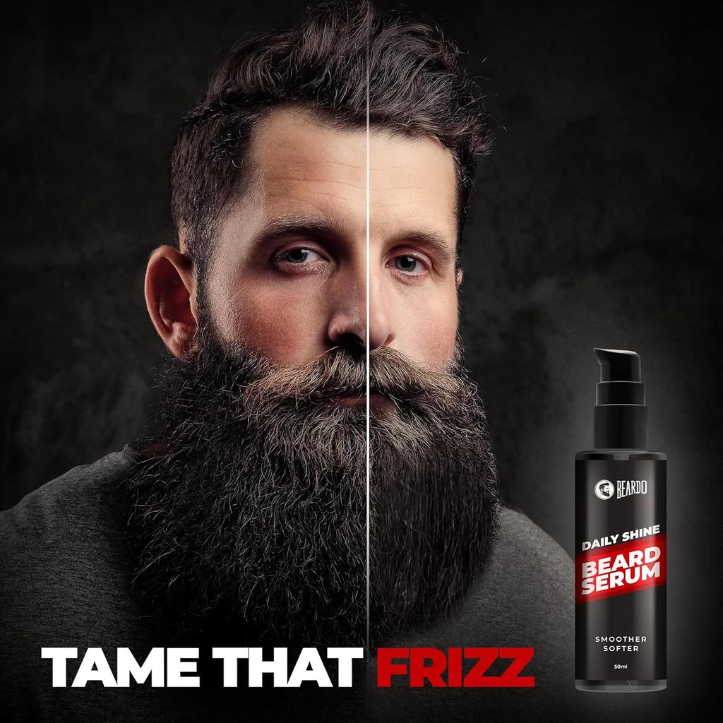 Beardo Godfather Beard Wash 100ml & Serum 50mlSet of 2 – Deep Hydration, Frizz Control, Softens Beard for Grooming Men