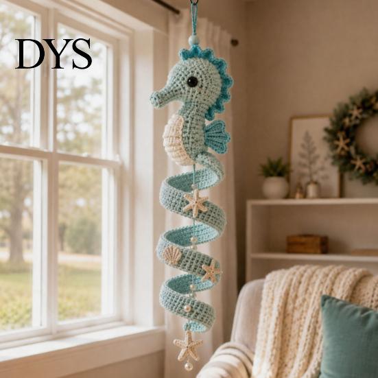 Easy Crochet Animals Pattern Ocean Theme Spiral Kit, Decorative DIY Art Craft, Bag Charms Making Assembly Hanging Ornament for Christmas Tree