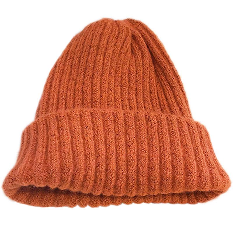 Warm Cotton Comfortable Knit Hat For Winter Versatile Colors Hightop Beanie