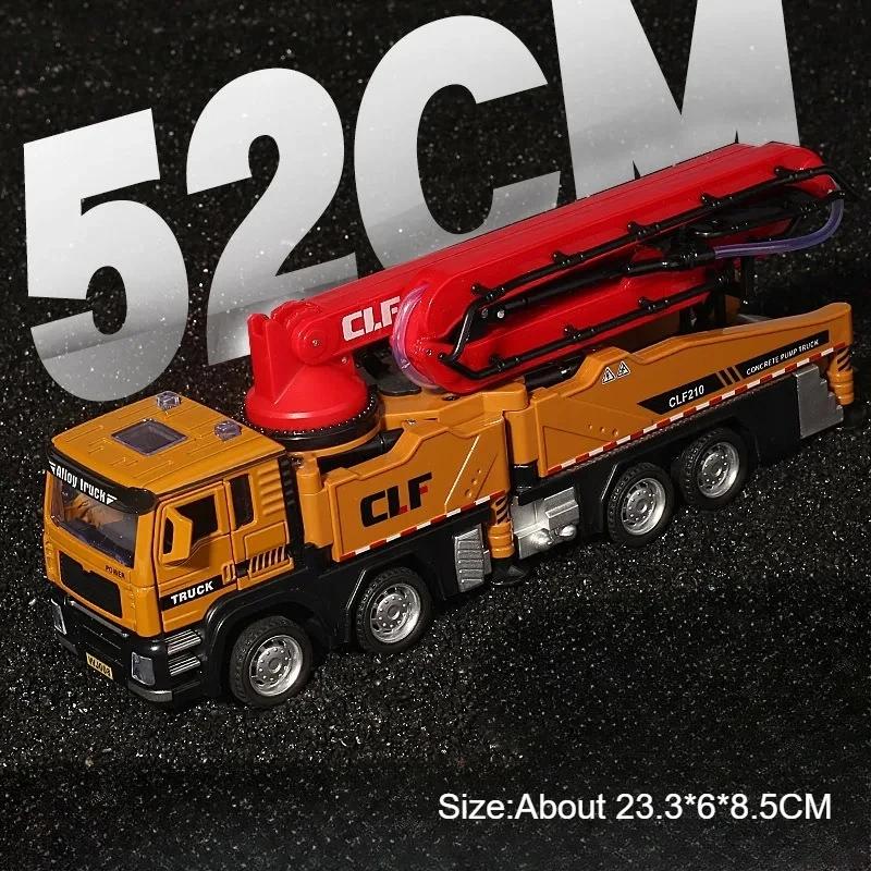 1:32 Scale Fire Truck Concrete Pump Car Model Toy Alloy Diecast Light Music Water Spray Rescue Cars Models Gifts for Children