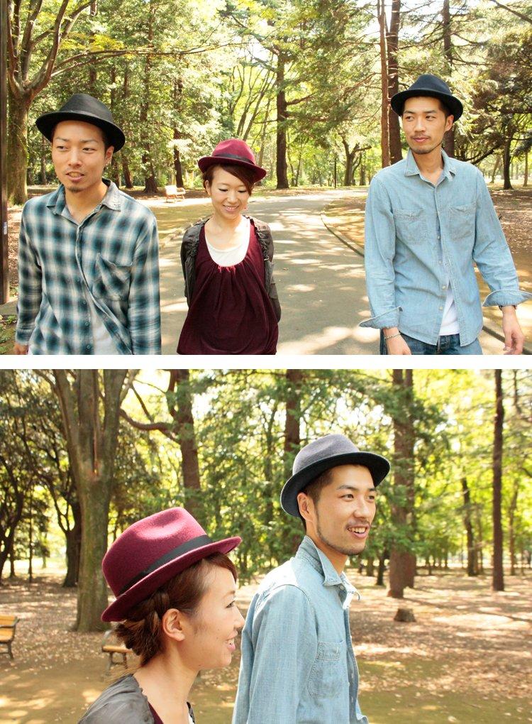 Basic Enchi Charm Fedra Medium Sun Hat, Black, (57cm), Wool, Stylish, Protection, Unisex, Fall/Winter, Spring/Summer, Men's/Women's