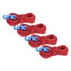 4pcs Set Reflective Tent Wind Rope Camping String Guy Line with S Ring Buckle Hook(Red)