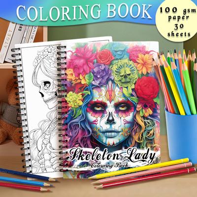 Adult Coloring Book -30 Sheet Spiral Coloring Book, 11.2X 8.3Inch, 100Gsm Thick Paper, Back To School, New Year, Birthday Gift