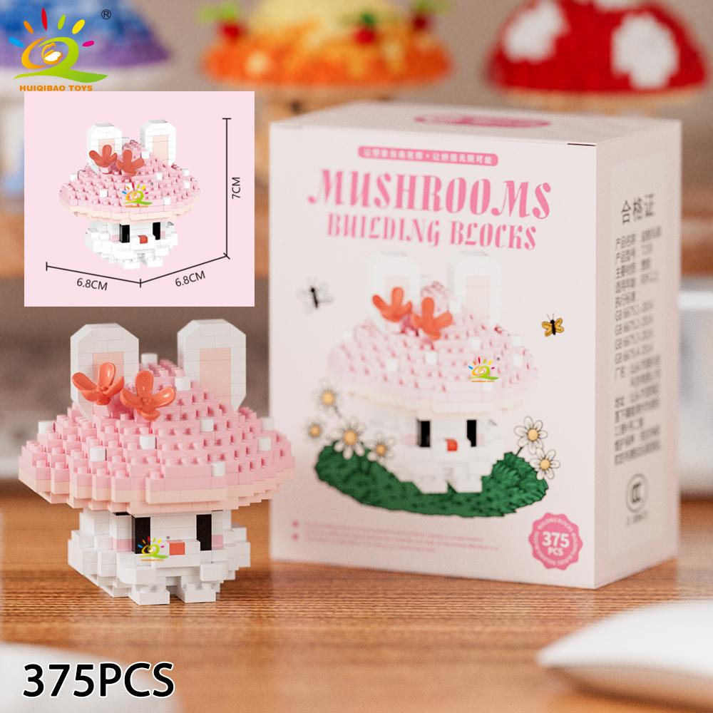 

MOC Adorable Mushroom Bouquet Potted Plant Micro Construction Blocks Model DIY Home Desk Decoration Block Toy Designed For Children with box