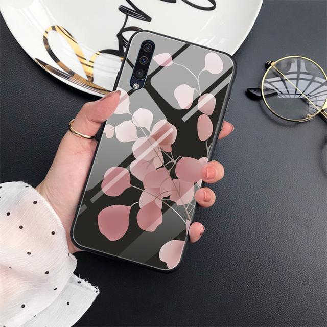 

Чехол с цветочным рисунком для Samsung Galaxy A52 A71 A72 A73 A53, стеклянный чехол для Samsung A13 5g A03 A22 A21s A03 Core A42 A70 Fundas For Samsung A41