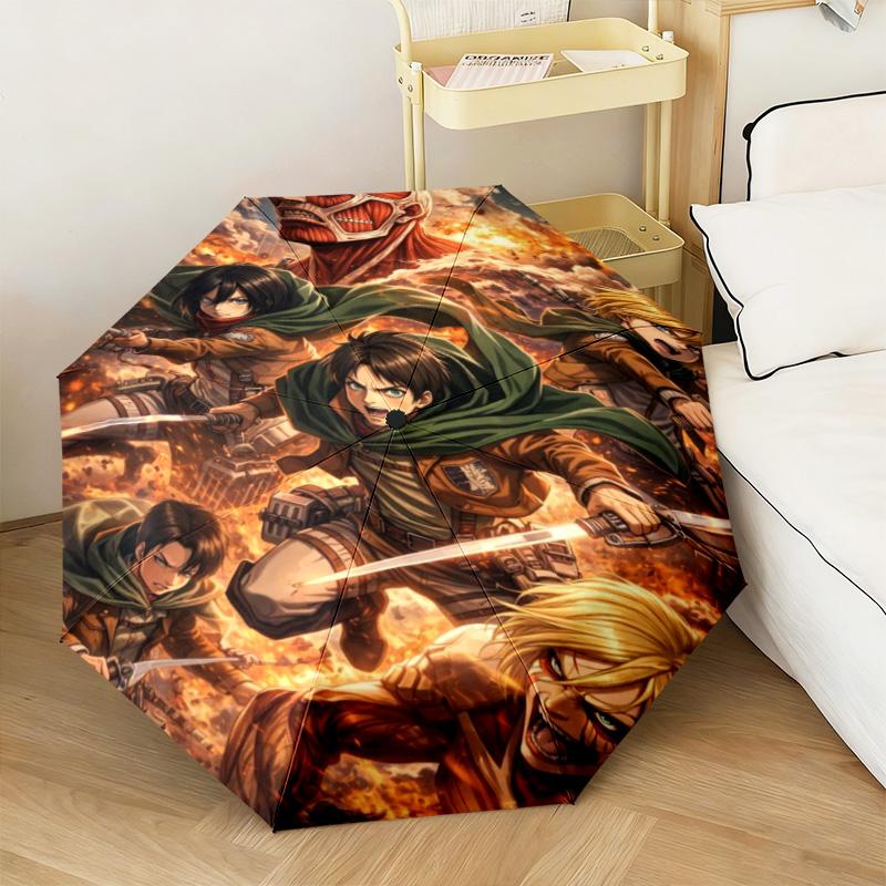 1PC Attack Titan Automatic Umbrella - Suitable Travel Outdoor Portable Umbrella Birthday Gift Daily Essentials