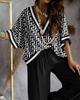 Women's Printed Bat Sleeve Top and Wide-Leg Pants Set