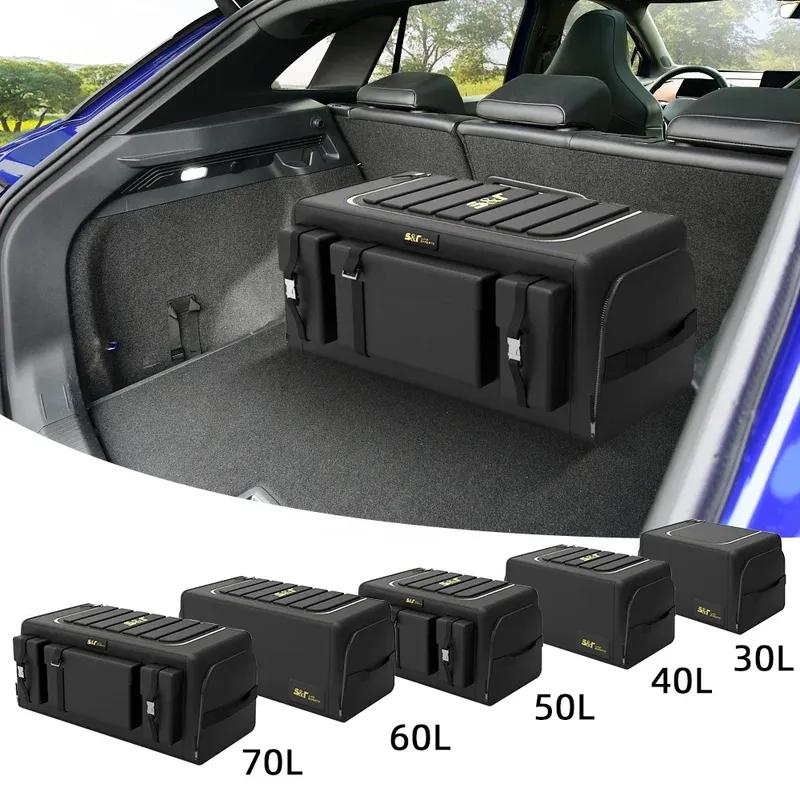 Trunk Storage Organizer With Lid Universal Car Trunk Organizer 70L Storage Box Oxford Cloth Folding Organizador