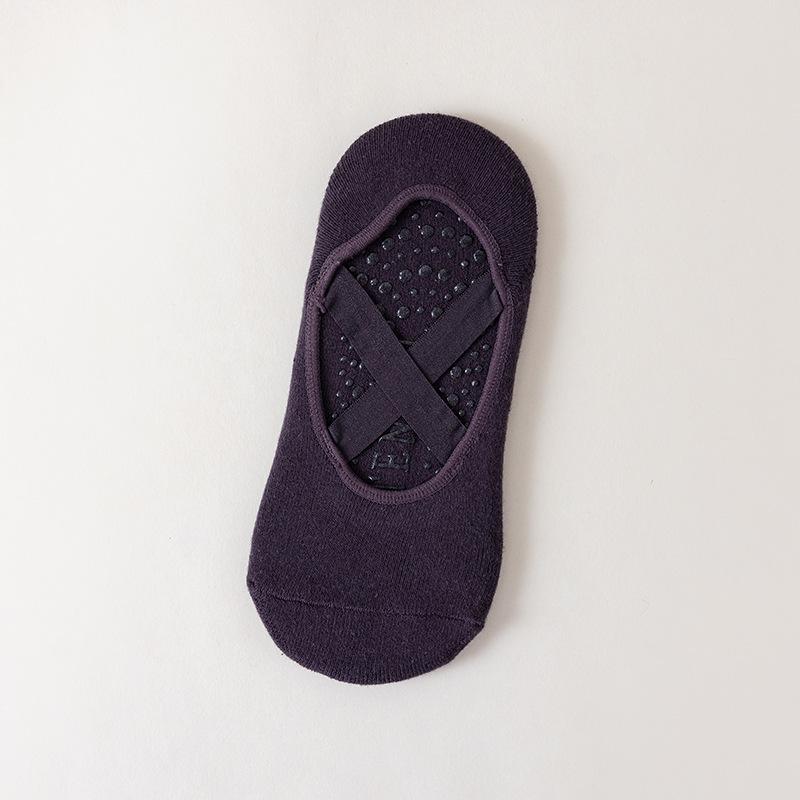 

Женские весенне-летние профессиональные спортивные носки с ремешком для йоги, пилатеса, для пола, нескользящие, хлопковые 1 pair фиолетовый