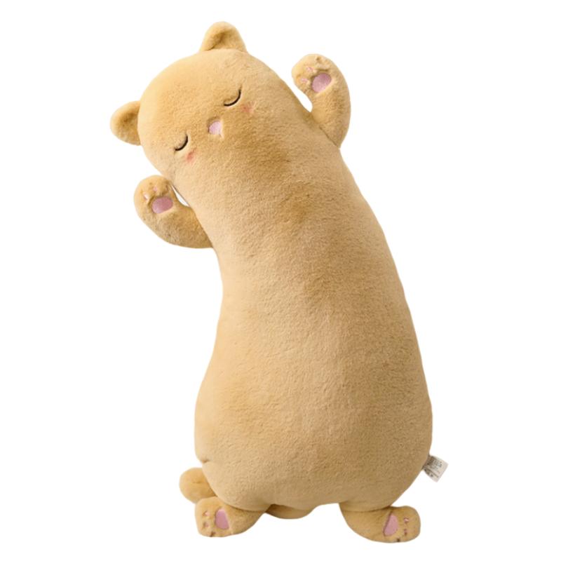 Cartoon Sleepy Cat Plush Toy Kawaii Long Pillow Soft Warm Kitty Doll Stuffed Animal Cushion Birthday Gift Room Bed Decoration