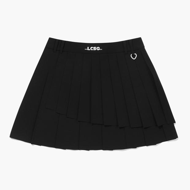 LECOQ GOLF Women'S Asymmetrical Fine Pleated Skirt (Gq222Lsk41)