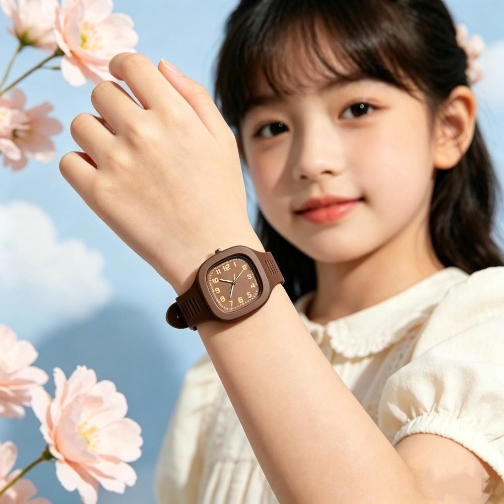 Silicone Strap Square Watch Square Wrist Watch Korean Style Analog Watch  Students