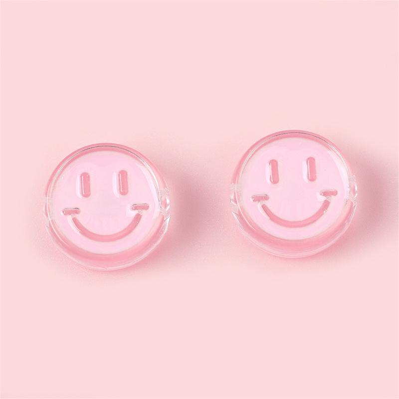 Dripping Oil Transparent Smiley Face Acrylic Beads for DIY Jewelry Accessories