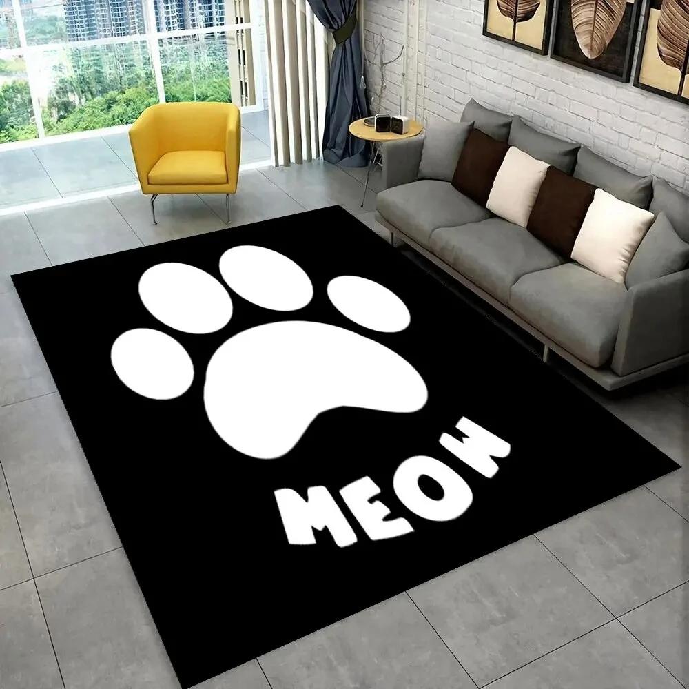 Pets Footprint Sole Series 3D Area Rug Large, Kids Non-slip Floor Mat Carpet Rug for Living Room Bedroom Sofa Doormat Decoration