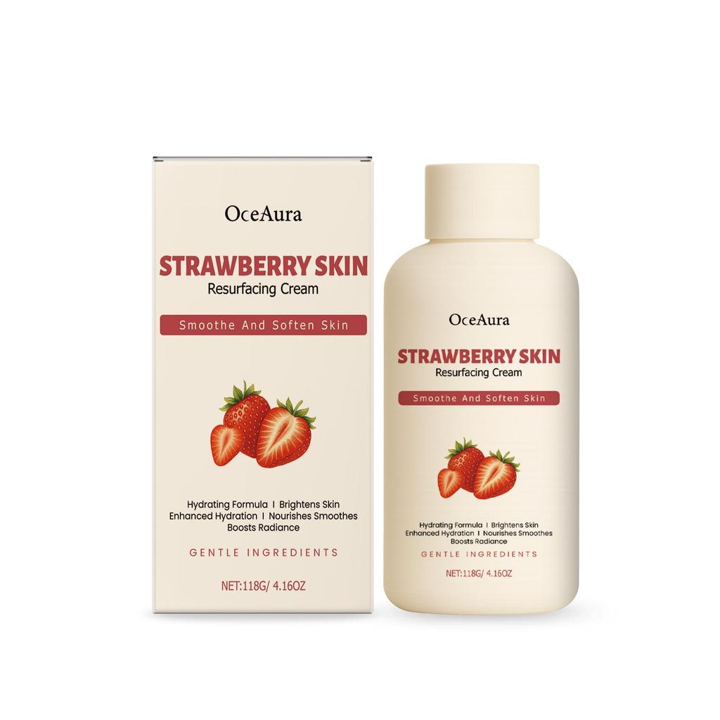 OceAura Strawberry Body Cream Strawberry Fragrance Moisturizes Dry Skin, Softens Roughness, Moisturizes and moisturizes Body Skin Cream 118g
