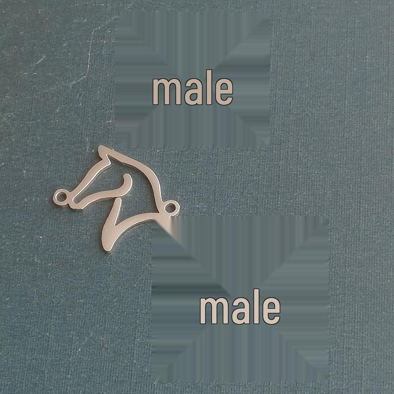 

Titanium Stainless Steel Horse Head Bracelet Charm Pendant Jewelry Connector Piece
