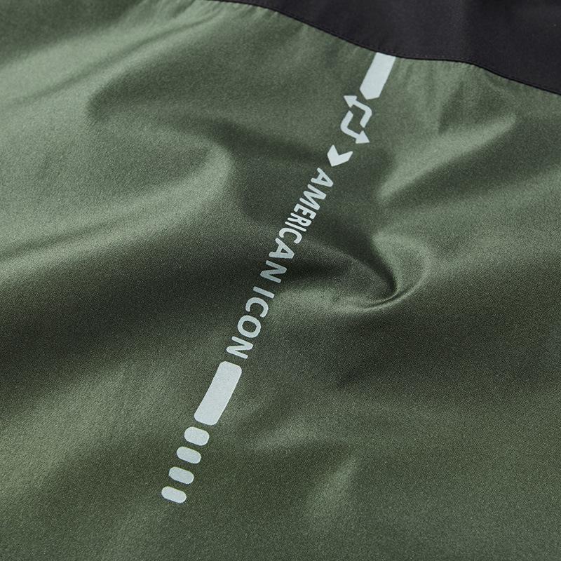 Single Layer Thin Men's Jacket Oversize Hooded Color Blocking Jacket