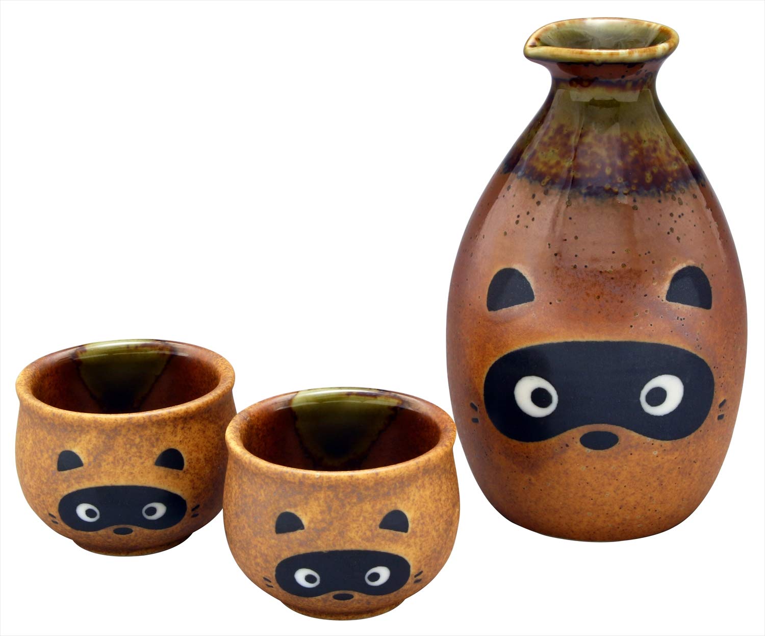 

Seto ware Tanuki sake set E-00173