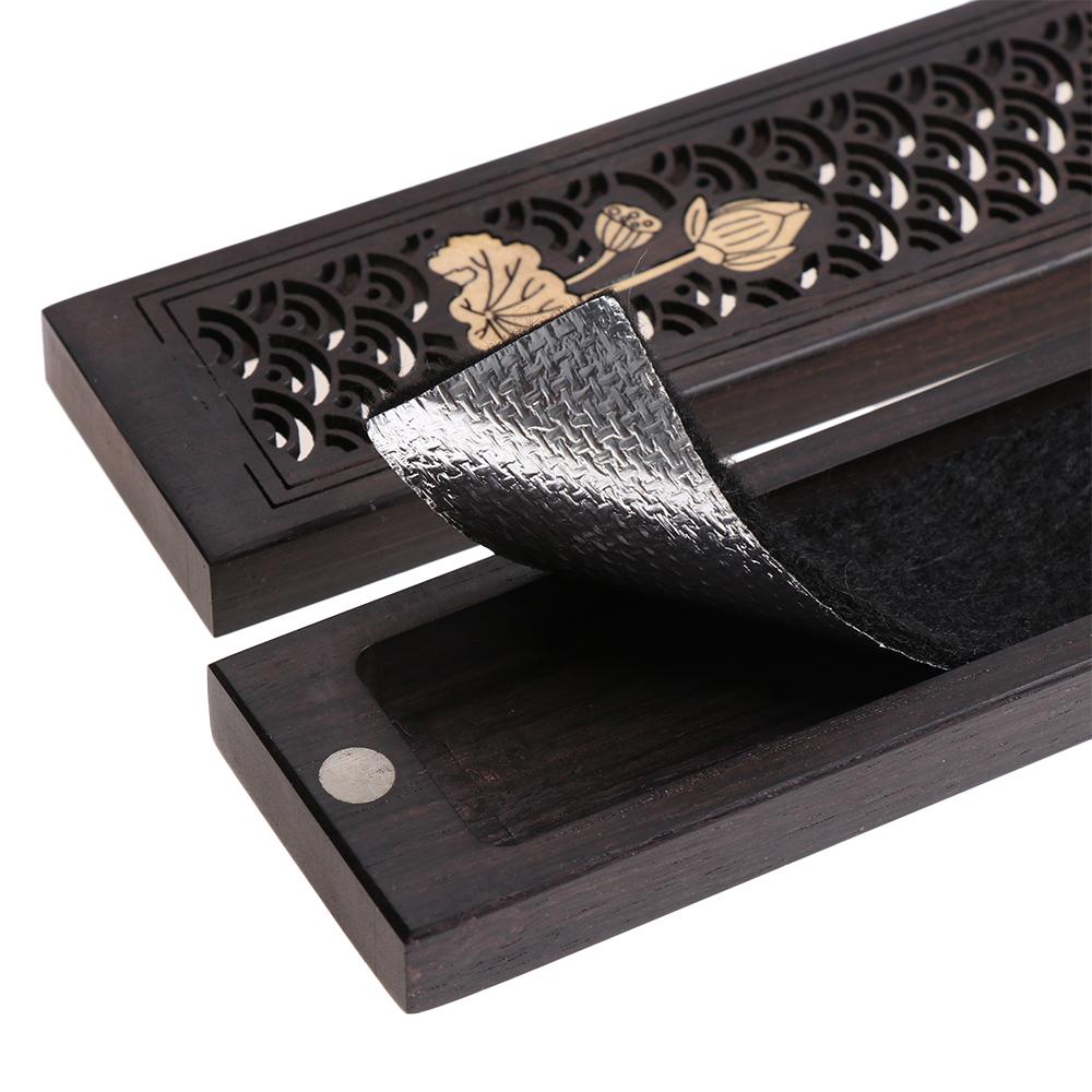 Kreativer Handgemachter Holz Aromatherapie Räucherstäbchenhalter Hohlräuchergefäß Holz Räuchergefäß Box Mit Feuersicherer Matte Heimdekoration