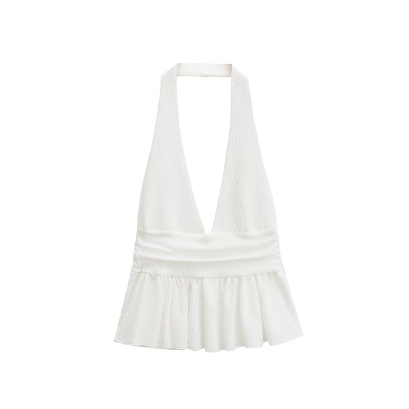 Kaslead New Arrival Women's Clothing Fashion Style Fashion Minimalist Decoration Hanging Collar Tops 0347317 250