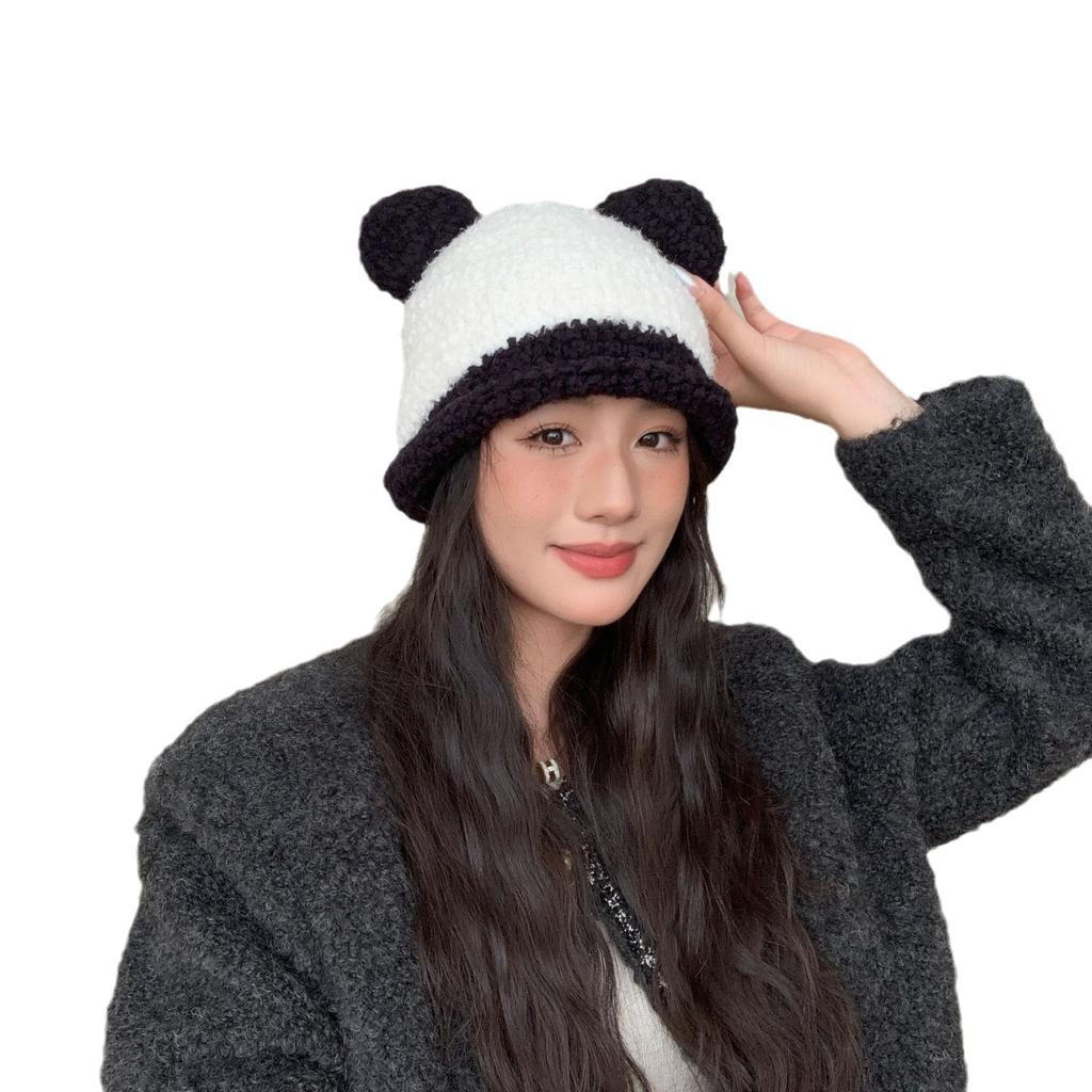 Women's New Warm Knitted Hat Korean Style Versatile Cute Ear Windproof Ear Protection Face Small Wool Hat