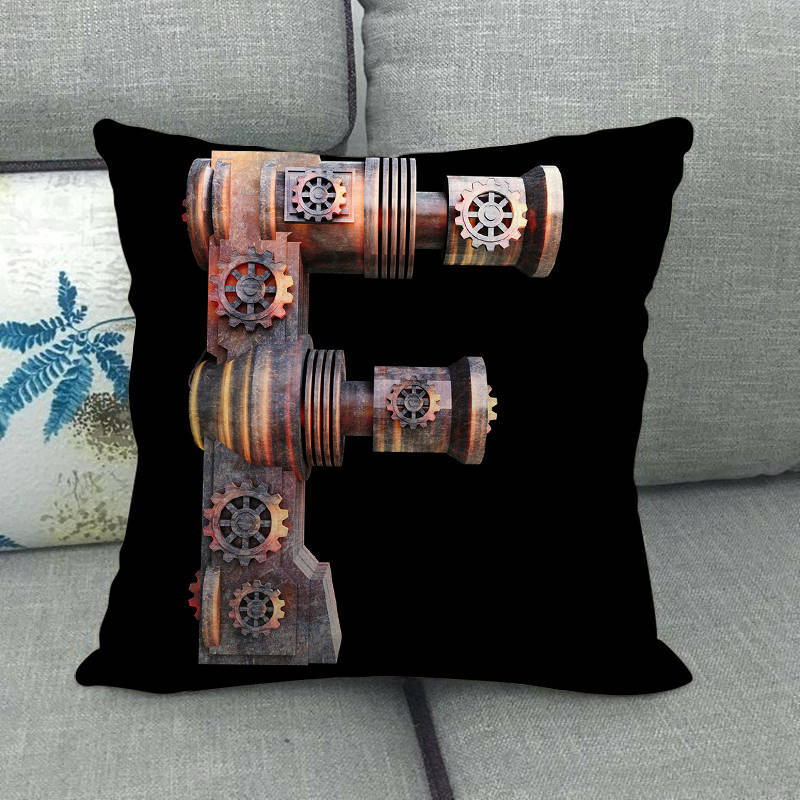 Science fiction style letters Digital printing short plush pillow covers for car sofa office cushion cover home goods
