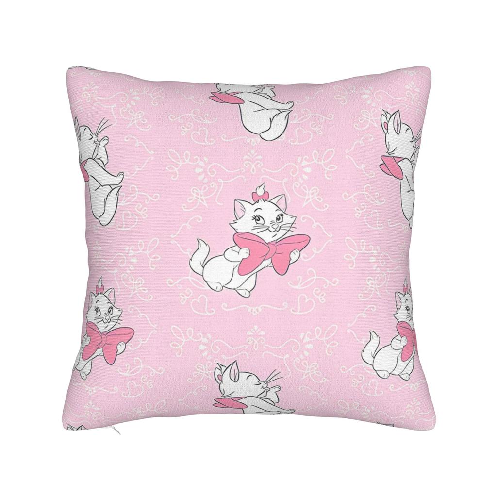 Marie Cat Inspired  Square Pillow Case Cushion Cover Funny Polyester Decor Pillowcase for Sofa 45x45cm