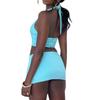 Women Two 2 Piece Set Outfits Summer Halter Crop Top And Shorts Skirts Matching Set Tracksuit