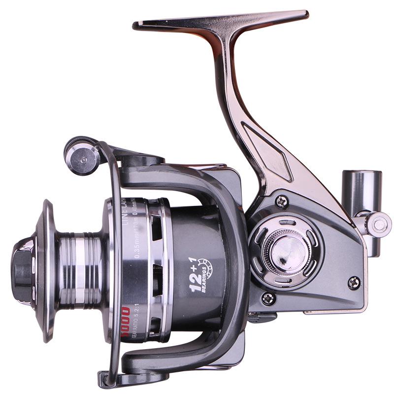 All-Metal Long Cast Fishing Reel with 12+1 Bearings for Sea and Rock Fishing