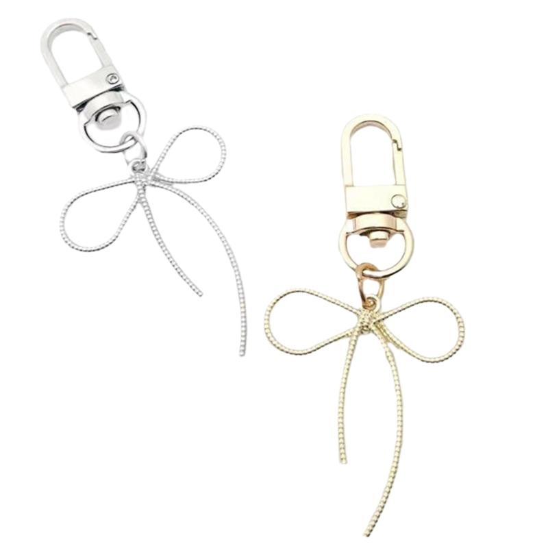 Bowknot Shape Keychain Pendant Multicolor Butterfly Knot Key Chain Fashionable Bows Ornament for Phones Car Keys Bags