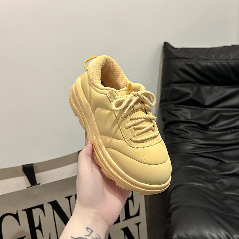 [Fashion Tribe] Simple Thick-soled Heightening Dad Shoes Women's 2025 Summer New Comfortable and Breathable Fat Shoes Run